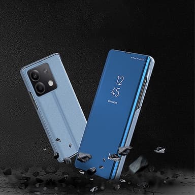SKALO Xiaomi Redmi Note 13 Pro 5G Clear View Spegel fodral - Silver