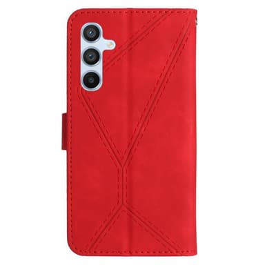 SKALO Samsung A15 4G Embossed Plånboksfodral i PU-Läder - Röd