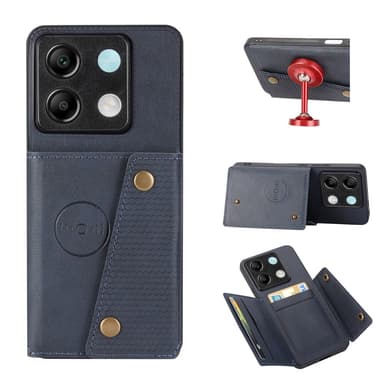 SKALO Xiaomi Redmi Note 13 Pro 5G PU Läder Skal med Plånbok - Blå
