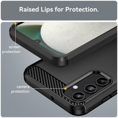 SKALO Samsung A15 5G Armor Carbon Stöttåligt TPU-skal - Svart