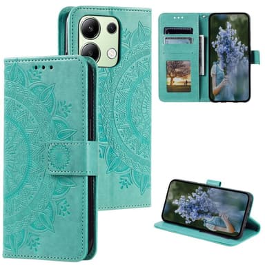 SKALO Xiaomi Redmi Note 13 4G Mandala Plånboksfodral - Turkos