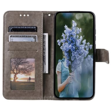 SKALO Samsung A25 5G Mandala Plånboksfodral - Grå