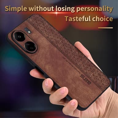 SKALO Xiaomi Redmi 13C 4G AZNS PU-Läder Skal - Svart