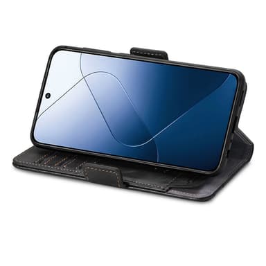 SKALO Xiaomi 14 5G CASENEO 002 Series Premium PU-Läder Plånbok - Svart