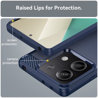 SKALO Xiaomi Redmi Note 13 5G Armor Carbon Stöttåligt TPU-skal - Blå