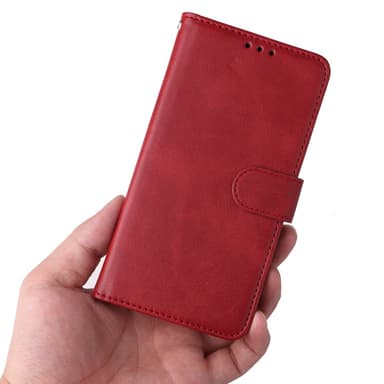 SKALO Samsung A25 5G PU-Läder Plånboksfodral - Röd