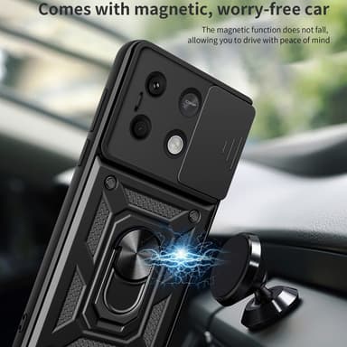 SKALO Xiaomi Redmi Note 13 5G Armor Korthållare Kameraslider skal - Svart