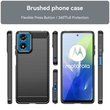 SKALO Motorola Moto G04 Armor Carbon Stöttåligt TPU-skal - Svart