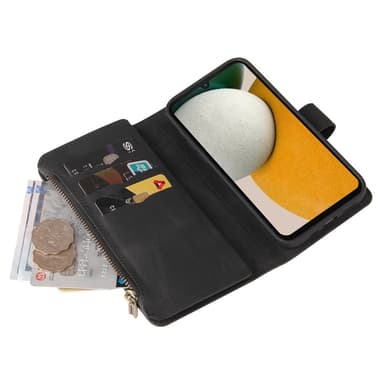 SKALO Samsung A15 4G Big Wallet 17-FACK Plånboksfodral - Svart