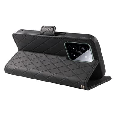 SKALO Xiaomi 14 5G Quiltat Plånboksfodral - Svart