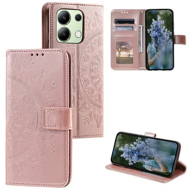 SKALO Xiaomi Redmi Note 13 4G Mandala Plånboksfodral - Roséguld