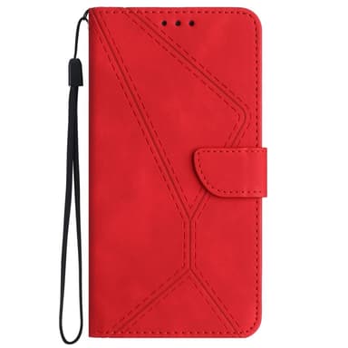 SKALO Motorola Moto G04 Embossed Plånboksfodral i PU-Läder - Röd