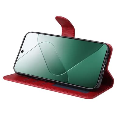 SKALO Xiaomi 14 5G PU-Läder Plånboksfodral - Röd