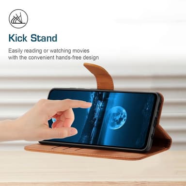 SKALO Samsung A15 4G Embossed Plånboksfodral i PU-Läder - Brun