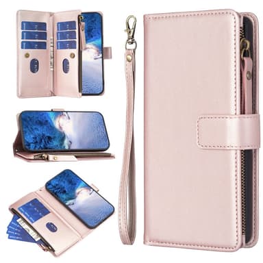 SKALO Xiaomi Redmi Note 13 4G Big Wallet 11-FACK Plånboksfodral - Roséguld