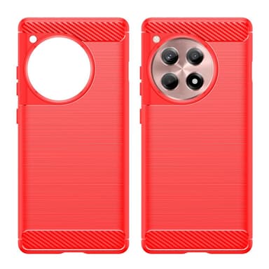 SKALO OnePlus 12R 5G Armor Carbon Stöttåligt TPU-skal - Röd