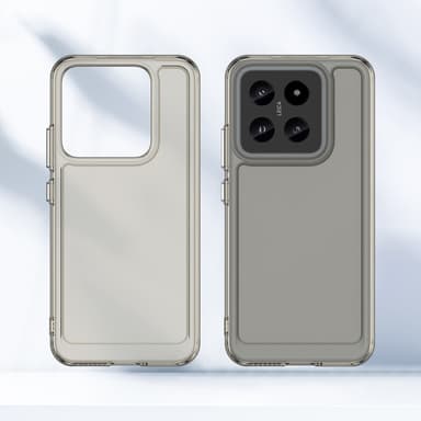 SKALO Xiaomi 14 5G Transparent TPU Metalknappar Skal - Grå
