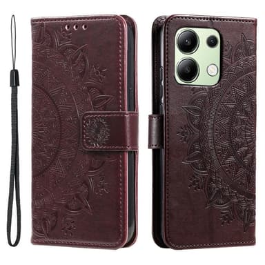 SKALO Xiaomi Redmi Note 13 4G Mandala Plånboksfodral - Brun