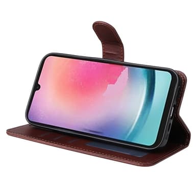 SKALO Samsung A25 5G PU-Läder Plånboksfodral - Brun
