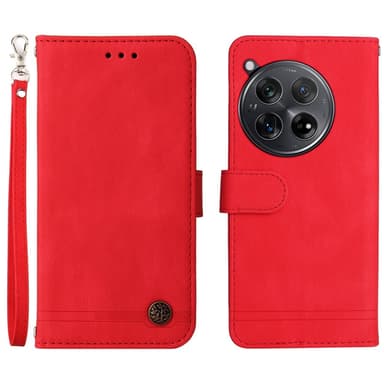 SKALO OnePlus 12R 5G Plånboksfodral i PU-Läder - Röd