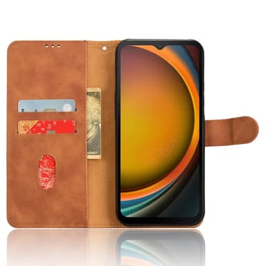 SKALO Samsung Xcover 7 Matt PU-Läder Plånboksfodral - Brun