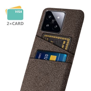 SKALO Xiaomi 14 5G Korthållare Skal i Tyg - Brun