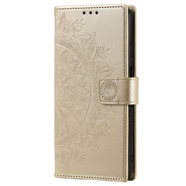 SKALO Samsung A15 4G Mandala Plånboksfodral - Guld