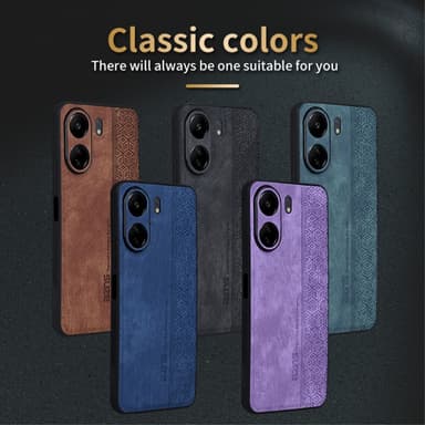 SKALO Xiaomi Redmi 13C 4G AZNS PU-Läder Skal - Svart