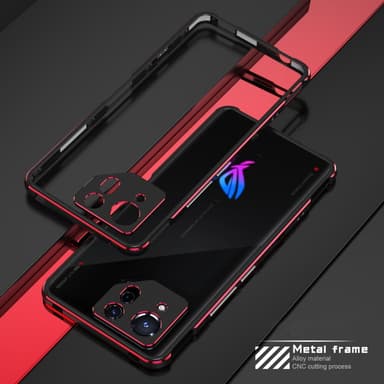 SKALO Asus ROG Phone 8 5G Premium Metallskal/ram med kamera skydd - Svart