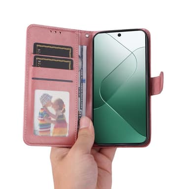 SKALO Xiaomi 14 5G PU-Läder Plånboksfodral - Rosa