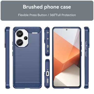 SKALO Xiaomi Redmi Note 13 Pro+ Armor Carbon Stöttåligt TPU-skal - Blå