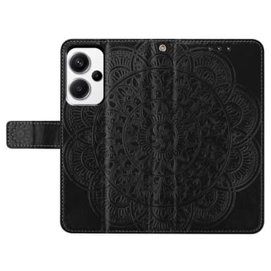 SKALO Xiaomi Redmi Note 13 Pro+ Mandala Plånboksfodral - Svart