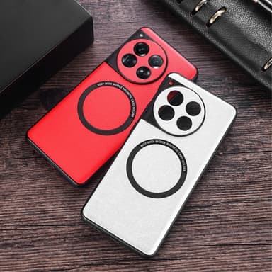 SKALO OnePlus 12 5G PU-Läder Hybrid Magnetring Skal - Grön