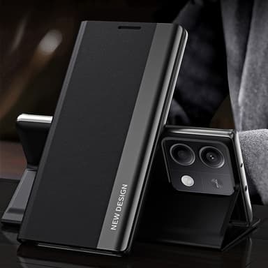 SKALO Xiaomi Redmi Note 13 Pro 5G Ultraslim PU-Läder Fodral - Svart