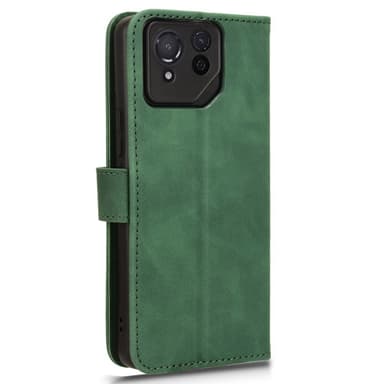SKALO Asus ROG Phone 8 5G Matt PU-Läder Plånboksfodral - Grön