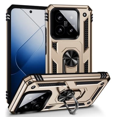SKALO Xiaomi 14 5G Armor Hybrid Metallring skal - Guld