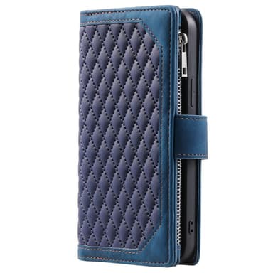 SKALO Motorola Moto G04 Big Wallet Quiltat Plånbok - Blå