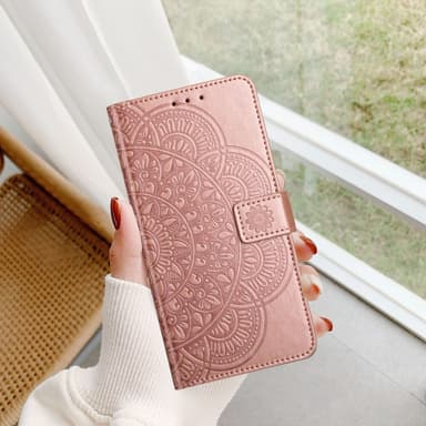 SKALO Xiaomi Redmi Note 13 Pro+ Mandala Plånboksfodral - Roséguld