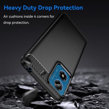 SKALO Motorola Moto G04 Armor Carbon Stöttåligt TPU-skal - Svart