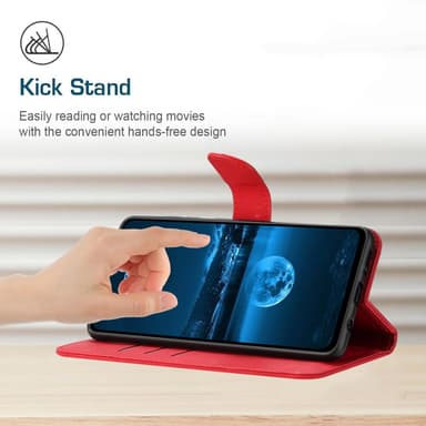 SKALO Motorola Moto G04 Embossed Plånboksfodral i PU-Läder - Röd