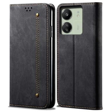 SKALO Xiaomi Redmi 13C 4G Jeans Plånboksfodral - Svart