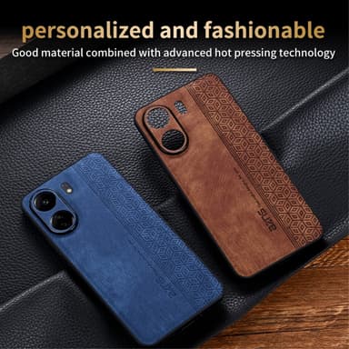 SKALO Xiaomi Redmi 13C 4G AZNS PU-Läder Skal - Svart
