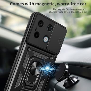 SKALO Xiaomi Redmi Note 13 Pro 5G Armor Hybrid Metallring Kameraslider - Svart