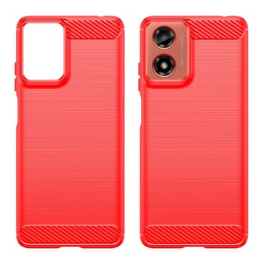 SKALO Motorola Moto G04 Armor Carbon Stöttåligt TPU-skal - Röd