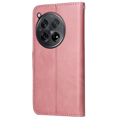 SKALO OnePlus 12R 5G PU-Läder Plånboksfodral - Rosa