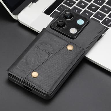 SKALO Xiaomi Redmi Note 13 Pro 5G PU Läder Skal med Plånbok - Svart