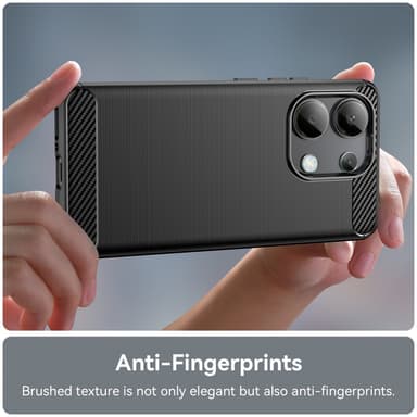 SKALO Xiaomi Redmi Note 13 4G Armor Carbon Stöttåligt TPU-skal - Svart