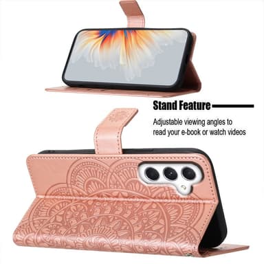 SKALO Samsung A15 5G Mandala Plånboksfodral - Roséguld