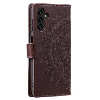 SKALO Samsung A25 5G Mandala Plånboksfodral - Brun