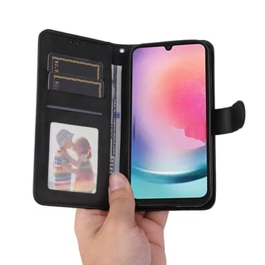 SKALO Samsung A25 5G PU-Läder Plånboksfodral - Svart